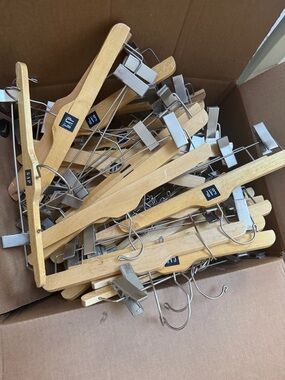 Box of GAP Wooden Clip Hangers - Natural Wood